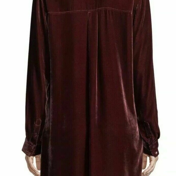 ❌SOLD❌NWT EILEEN FISHER Cassis Silk Velvet Shirt Dress Size L - Picture 9 of 16